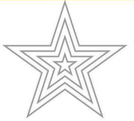 Stanzschablone Sterne 5-Zack div. Grössen (1.5-9cm)